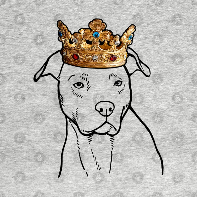 American Pit Bull Terrier Dog King Queen Wearing Crown by millersye